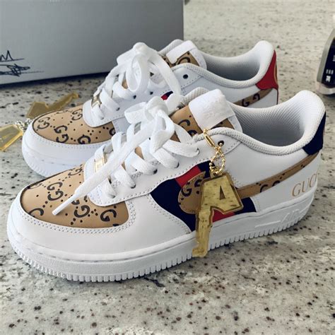 cheap gucci nike air force ones|Gucci af1 low gg fabric.